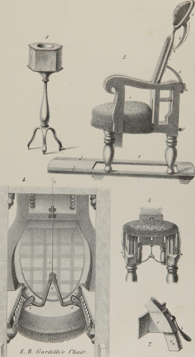 Historical illustration of dental anatomy and tooth structure from 1854