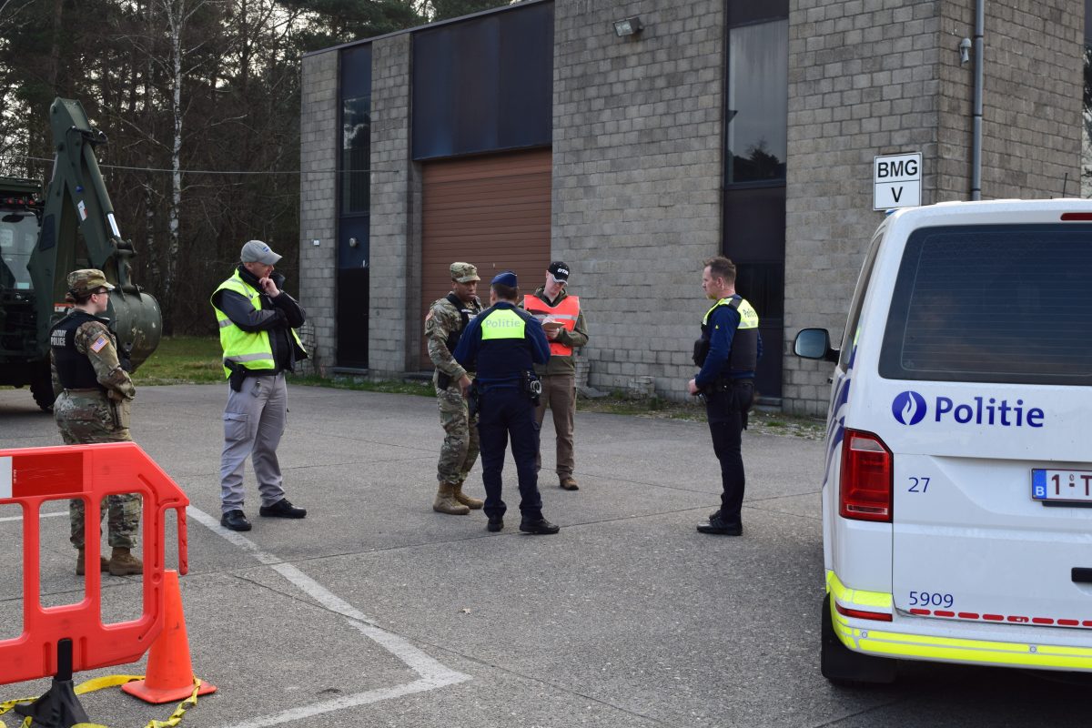 Local emergency response teams communicating during crisis situation